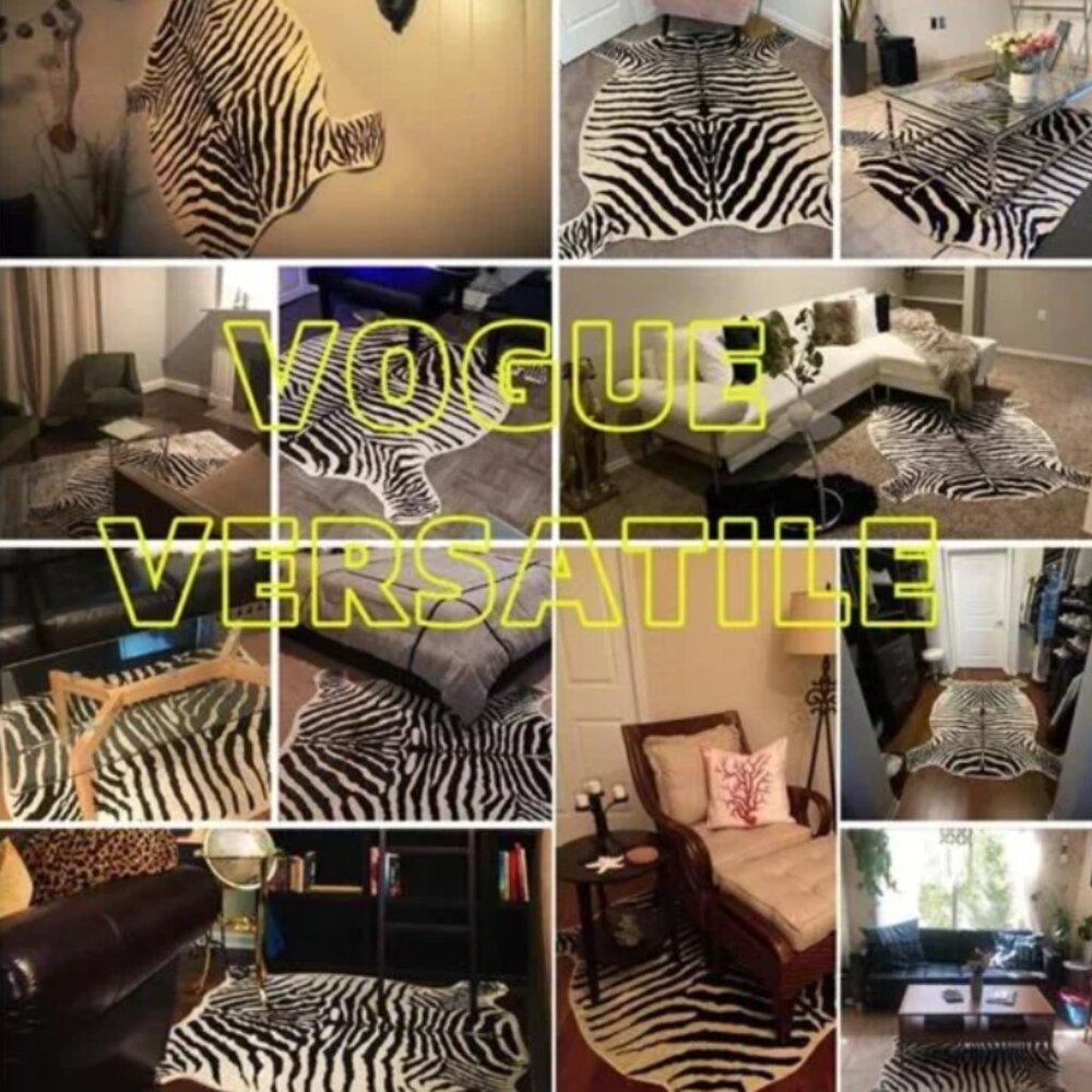 Area Rug Faux Zebra Print Rug 4.3x4.7 Feet Rug/Mat/Carpets for Home - Picture 5 of 6